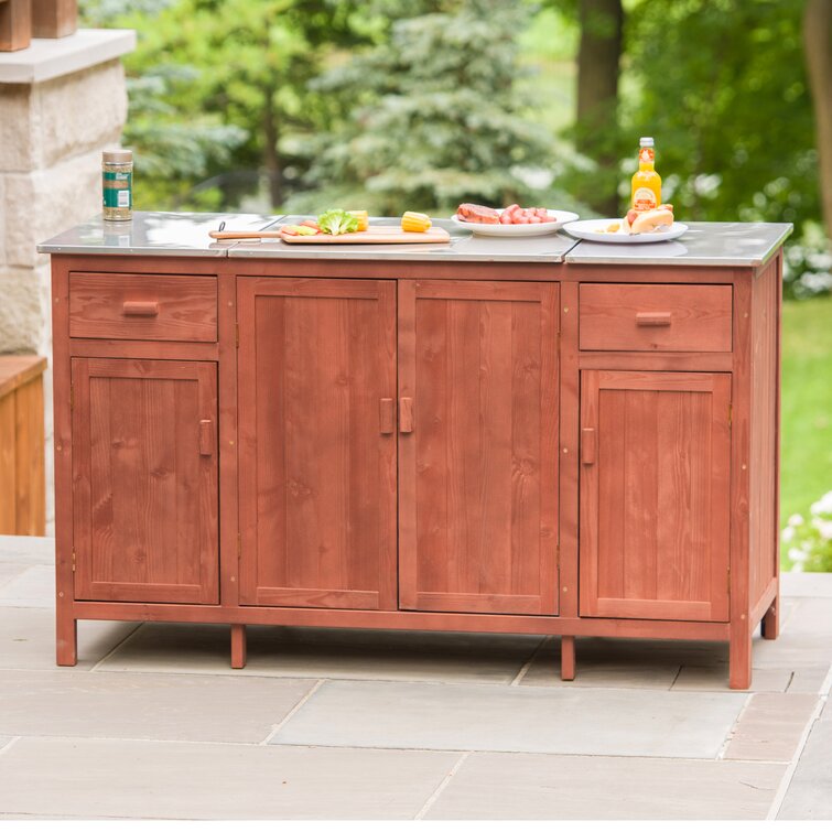 Leisure Season Outdoor Entertainment Solid Wood Bar Counter